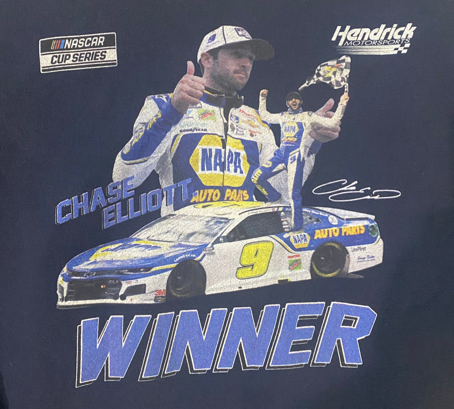 Chase Elliott # 9 Nascar 2020 Cup Series Champion Long Sleeve Pullover Shirt.