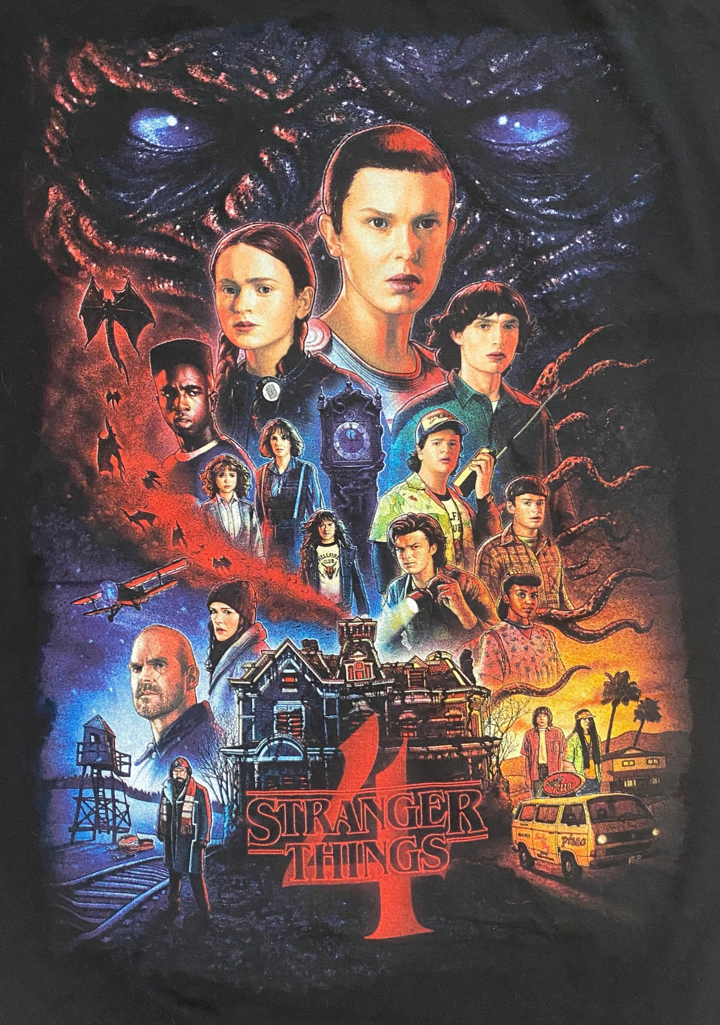 Stranger Things Shirt Men's XL Extra Large Vecna Season Four Group Graphic