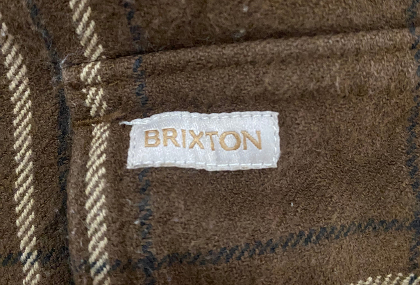 Brixton Brown Flannel Shirt Shacket Organic Cotton Button Up Bowery Size Extra Larger