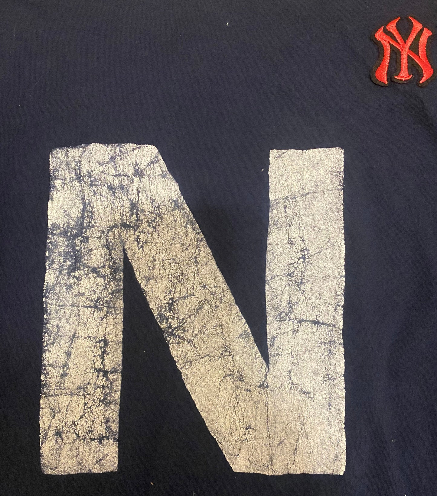 George New YORK Men's Long Sleeve Crew Neck Tee Shirt Extra Large Navy Blue