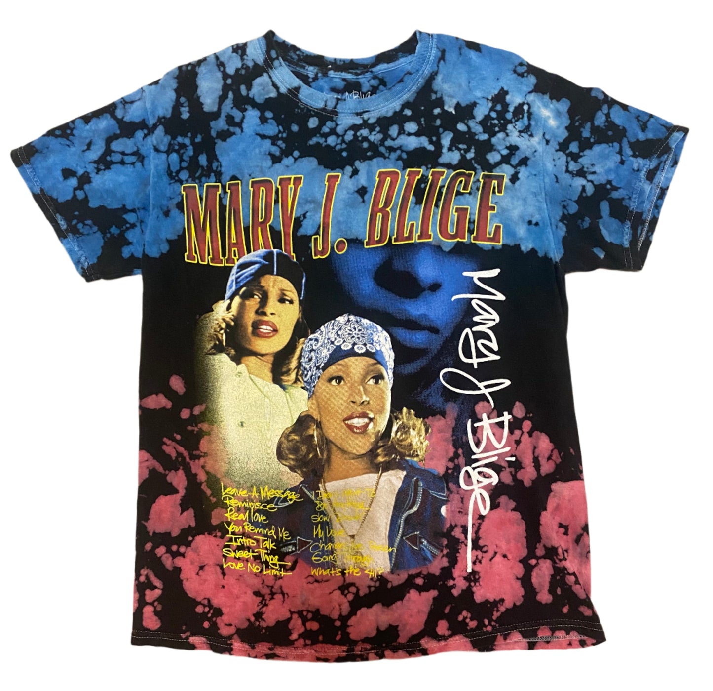 Mary J. Blige Shirt Men's Small Black Tie Dye Front & Back Short Sleeve Tee. US $22.34