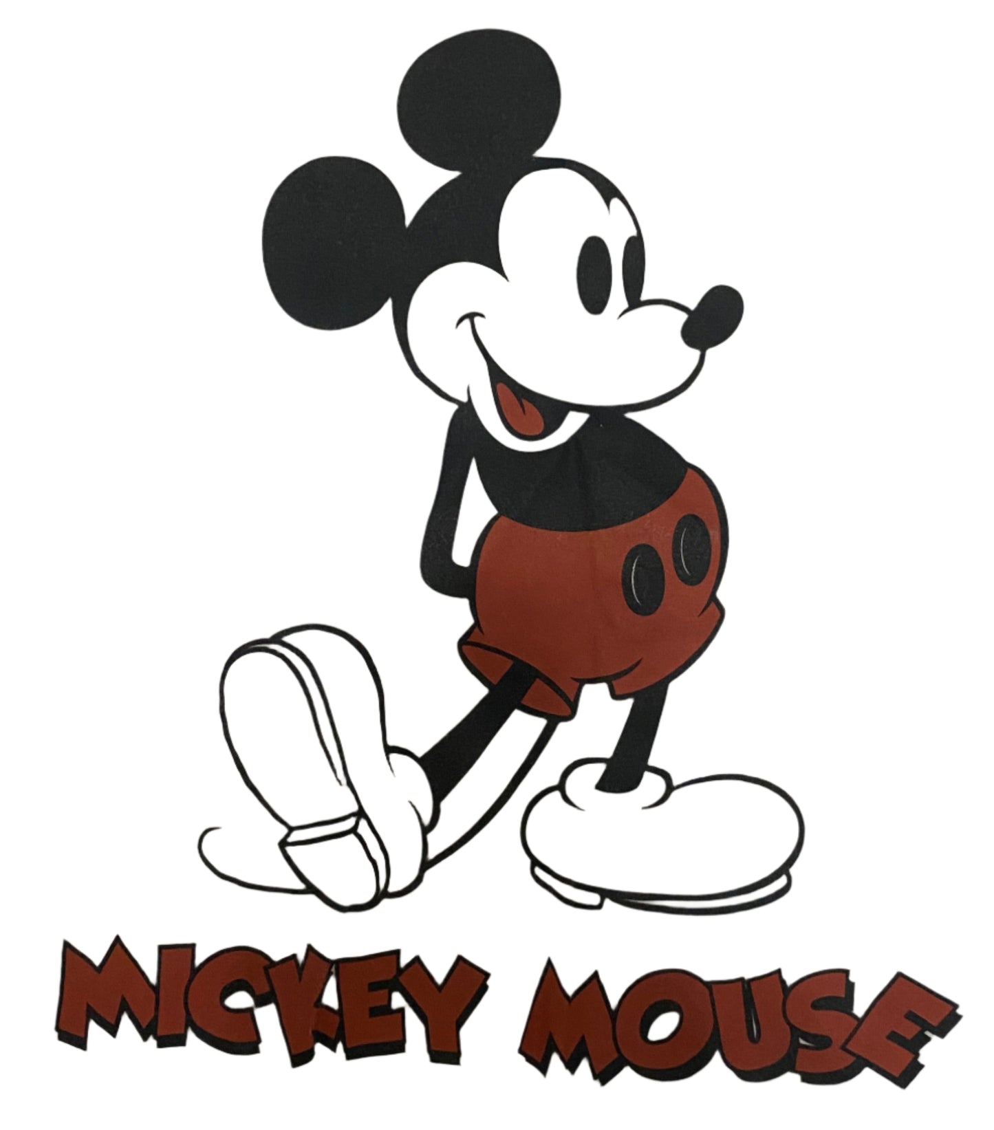 Disney Shirt Men's Large White Blue Mickey Mouse Double Sided Short Sleeve FLAW Box-T