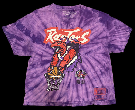 Mitchell & Ness Toronto Raptors T-Shirt Men's Large Purple Tie Dye NBA Cotton Box-T