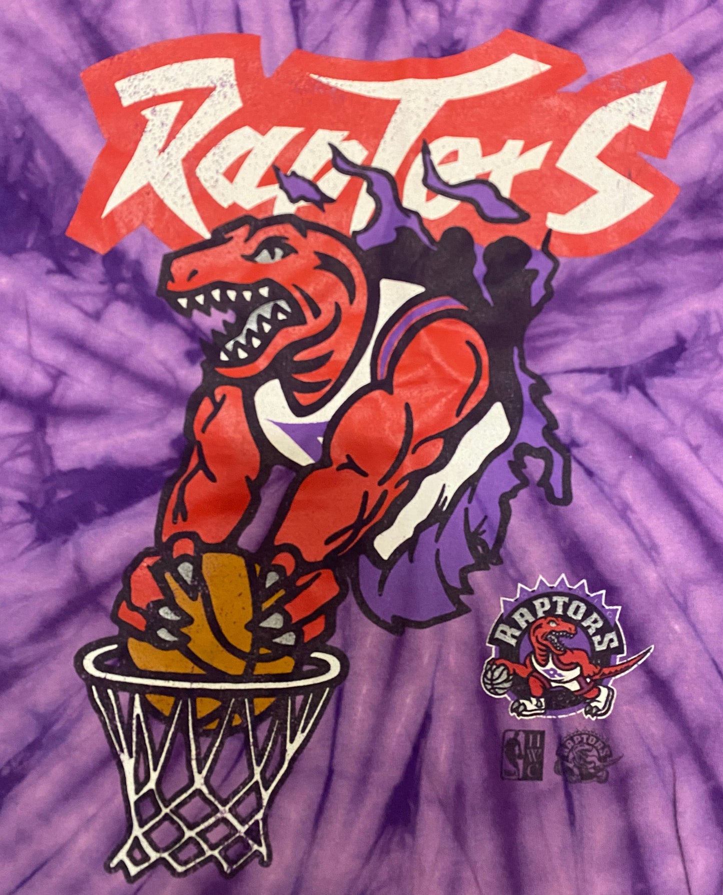 Mitchell & Ness Toronto Raptors T-Shirt Men's Large Purple Tie Dye NBA Cotton Box-T