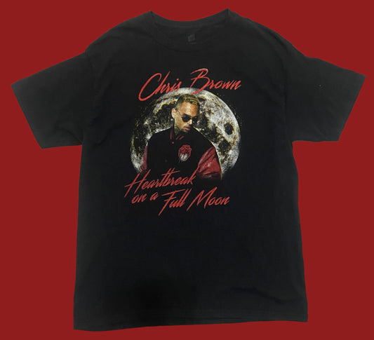 CHRIS BROWN HEARTBREAK ON A FULL MOON TOUR T-Shirt Large