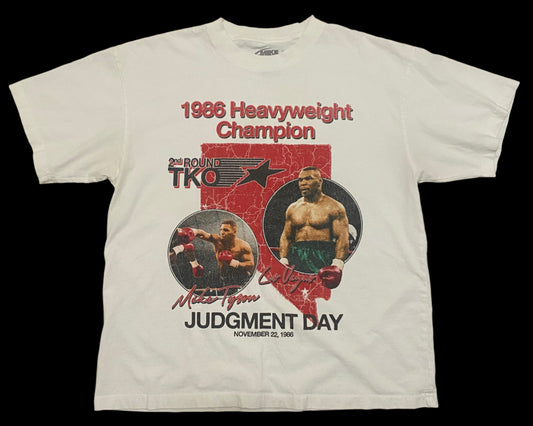 Mike Tyson Collection T-Shirt Extra Large White Heavyweight Champ Judgement Day 1986 Box-T