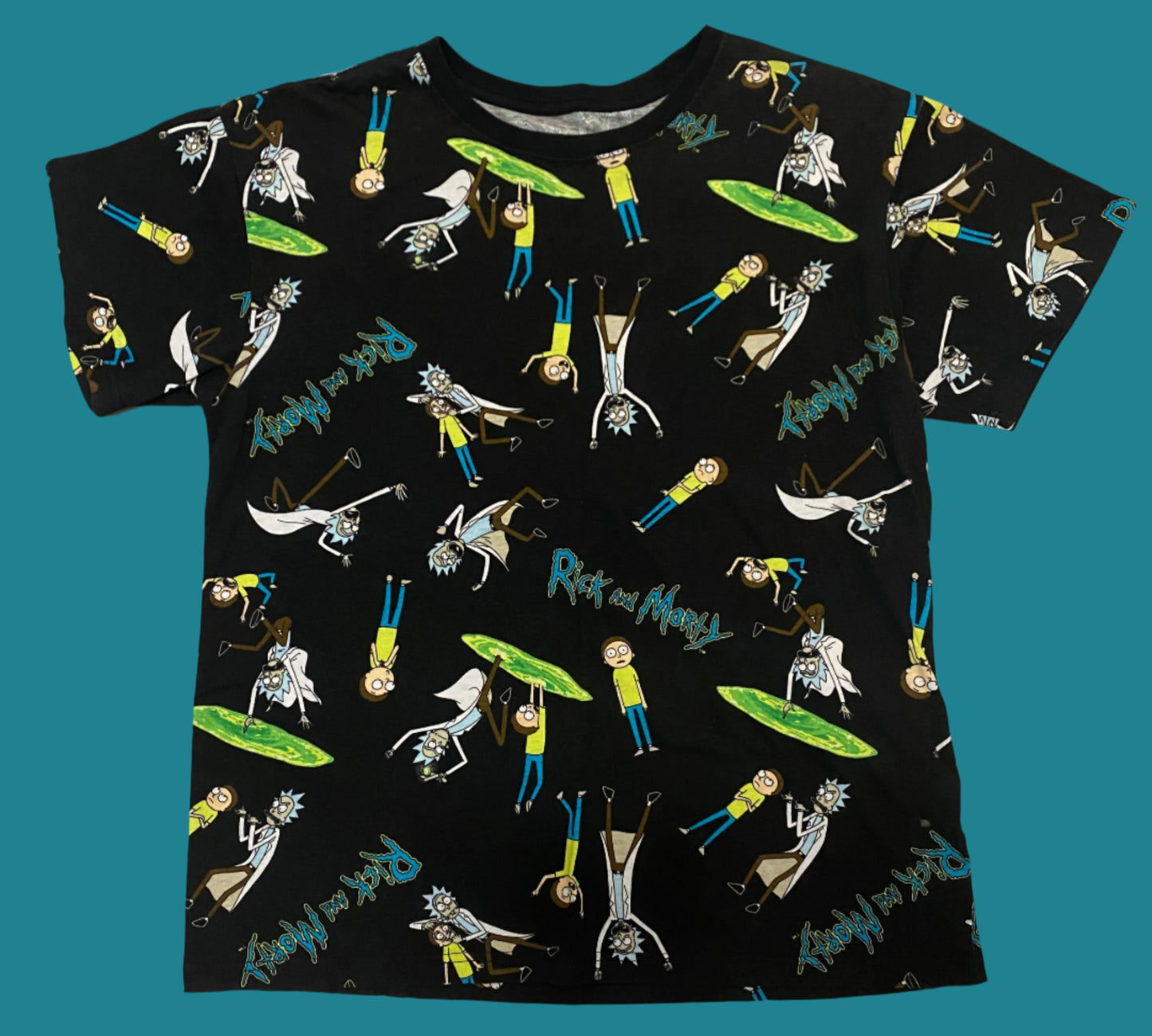 Rick And Morty Large Black T-Shirt & Larger Grey Hoodie  Men's Large  Adult Swim 2N1