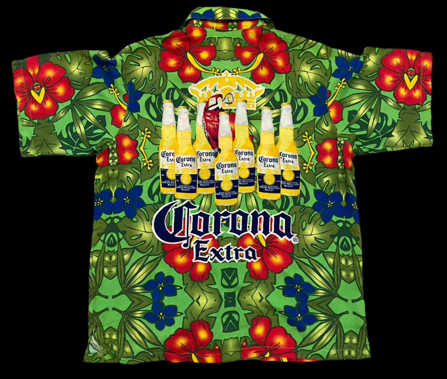 Corona extra shirt medium adult unisex button Down short sleeve polyester NEW