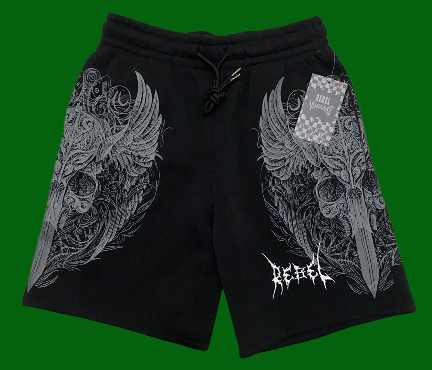 Eighty Eight Brand Medium T-Shirt & Medium Shorts Men's Black skull vengeance 2N1